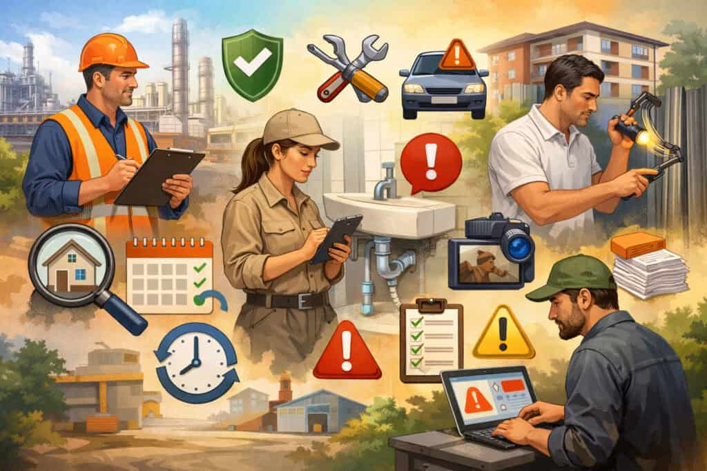 Inspection types, frequency, and what triggers follow-ups