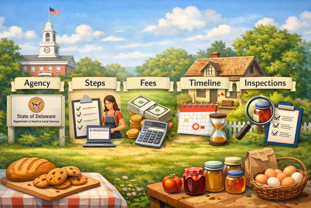 Delaware cottage food permit requirements (registration): agency, steps, fees, timelines, inspections
