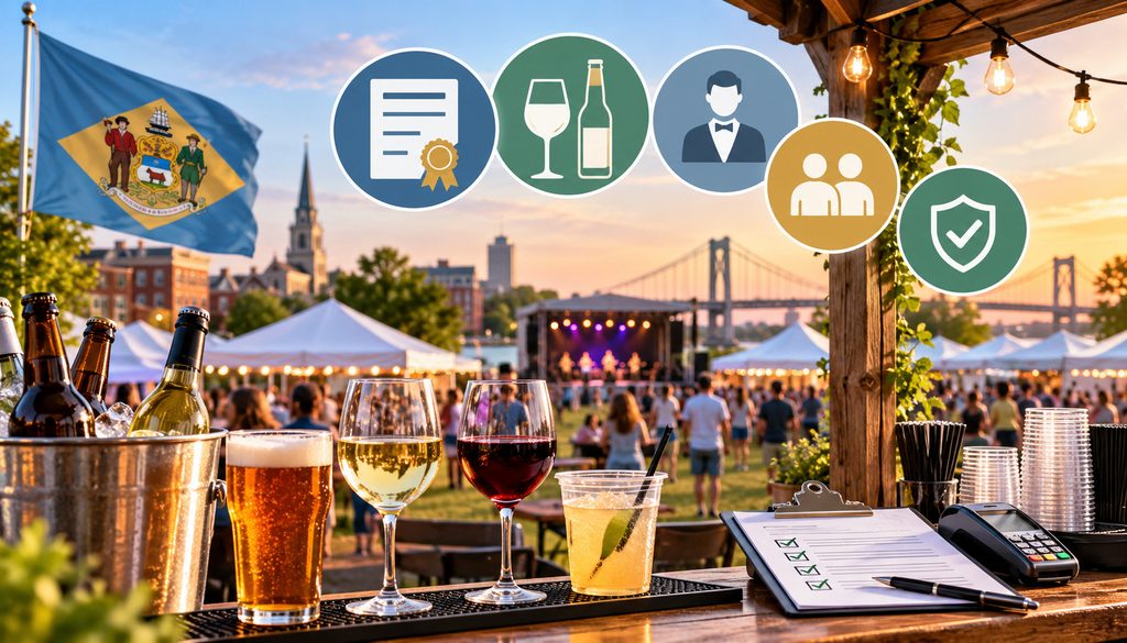 Delaware festival alcohol permit and outdoor bar setup